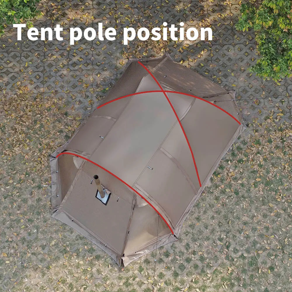 2 Person Hot Tent with Stove Jack – 4 Season Waterproof Camping Tent with Snow Skirt & Extended Vestibule Trekker Essentials