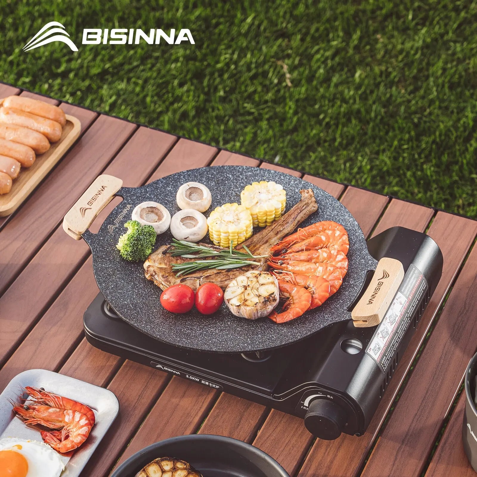 30CM Non-Stick BBQ Grill Pan – Portable Outdoor Camping Grill Plate for Stovetop & Barbecue Cooking Trekker Essentials