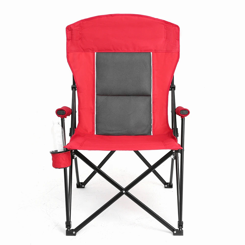 Outdoor Camping Chair, Portable Folding Lounge Moon Chair With Armrests, Drink Holder & Backrest For Outdoor Fishing Camping Trekker Essentials