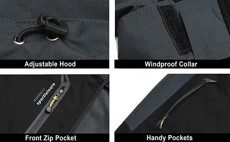 Men’s Waterproof Hiking Jacket – Windproof Outdoor Camping & Trekking Windbreaker Trekker Essentials