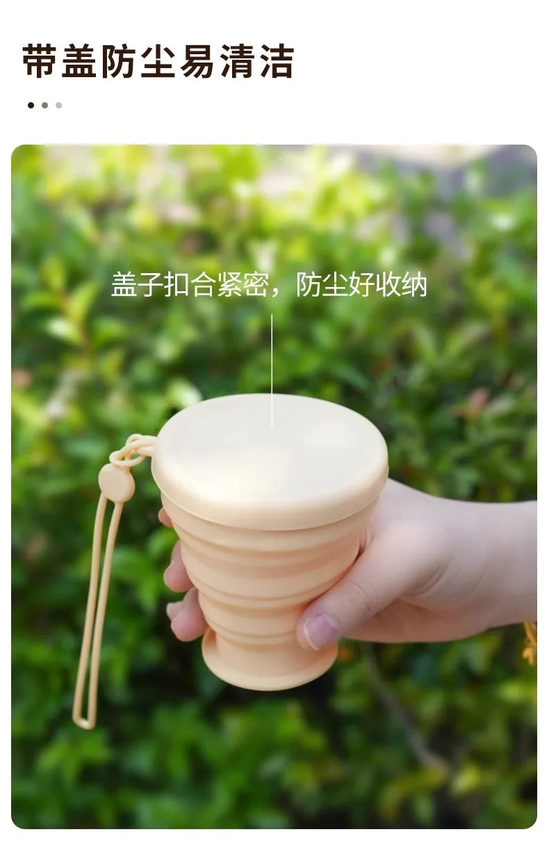 Vaso de viaje plegable: botella de agua de silicona portátil y plegable para camping, senderismo y aventuras al aire libre.