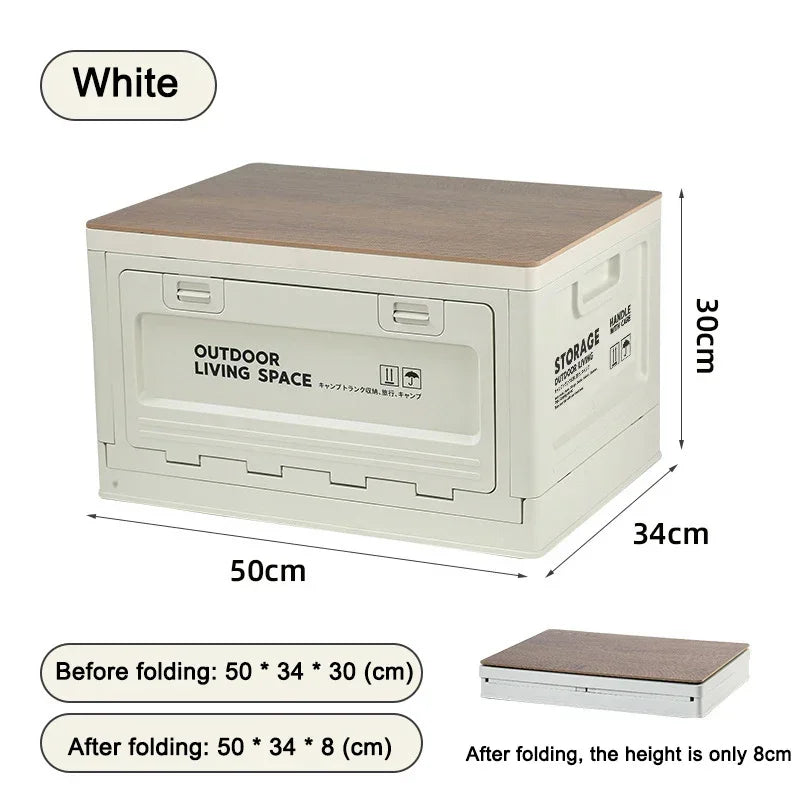Foldable Camping Storage Box – 27L/50L Large Capacity Organizer for Outdoor, Picnic & Car Trunk