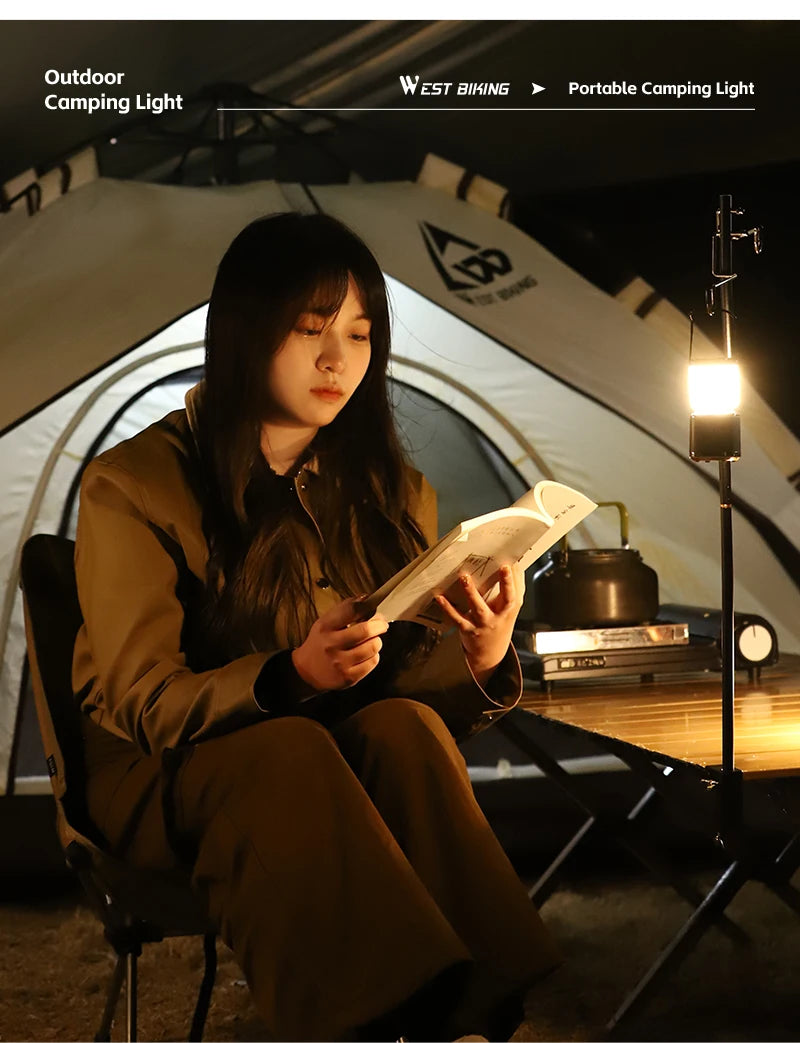 USB-C Rechargeable Camping Light - Magnetic Base LED Lantern with Tripod