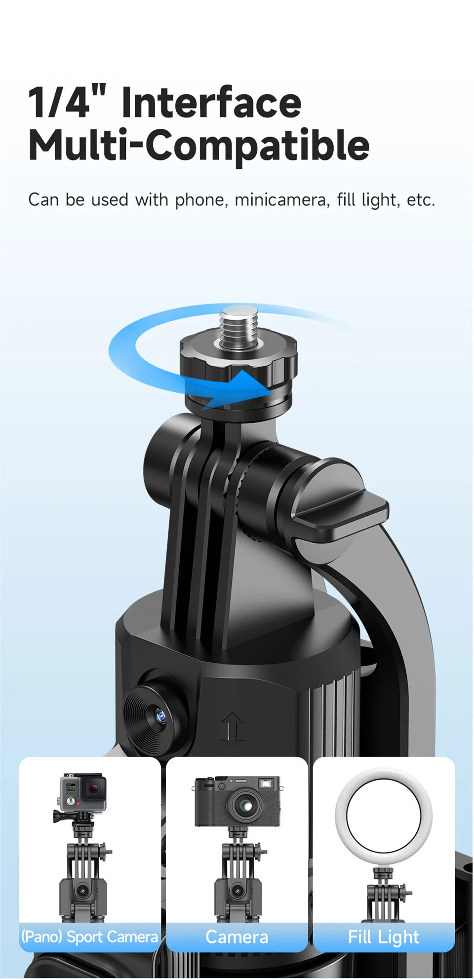 AI Tracking Selfie Stick - 360° Auto-Follow Tripod with Bluetooth Remote