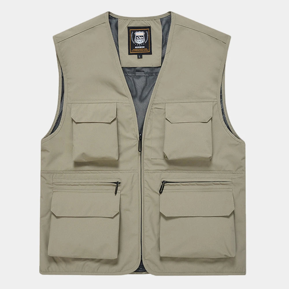 Men’s Multi-Pocket Utility Vest – Lightweight Casual Tooling Style Waistcoat for Everyday Wear Trekker Essentials