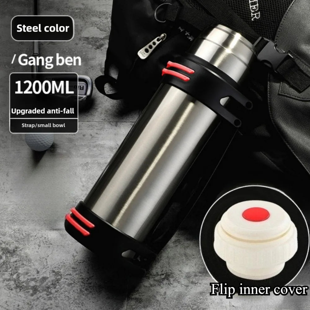 Large Capacity Stainless Steel Thermos | Vacuum Insulated Water Bottle for Outdoor Travel & Sports