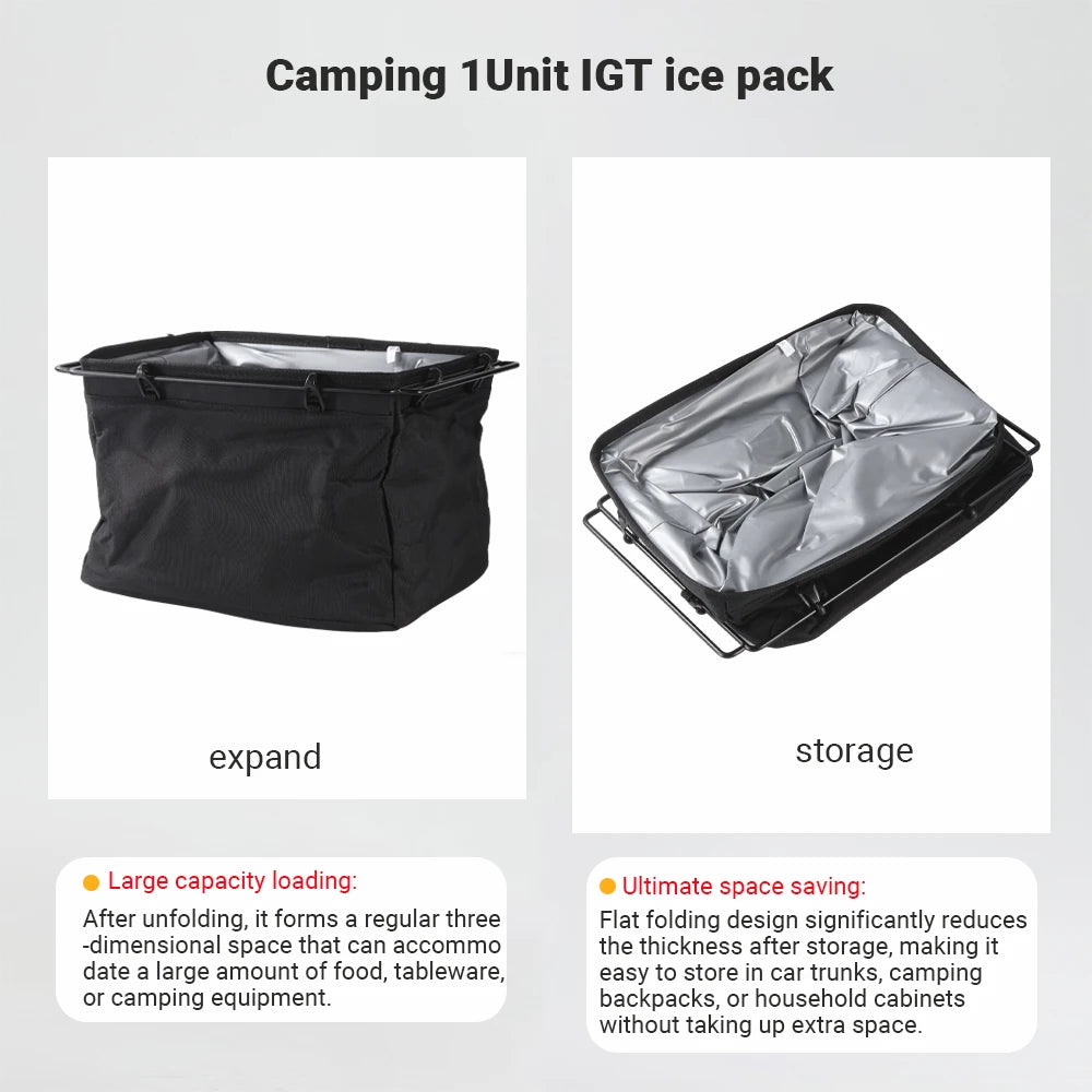 Pandatour IGT 1Unit Camping Table ice Bucket incubator Refrigerated Picnic iced Drink ice Bag Water Storage insulation Bag Trekker Essentials