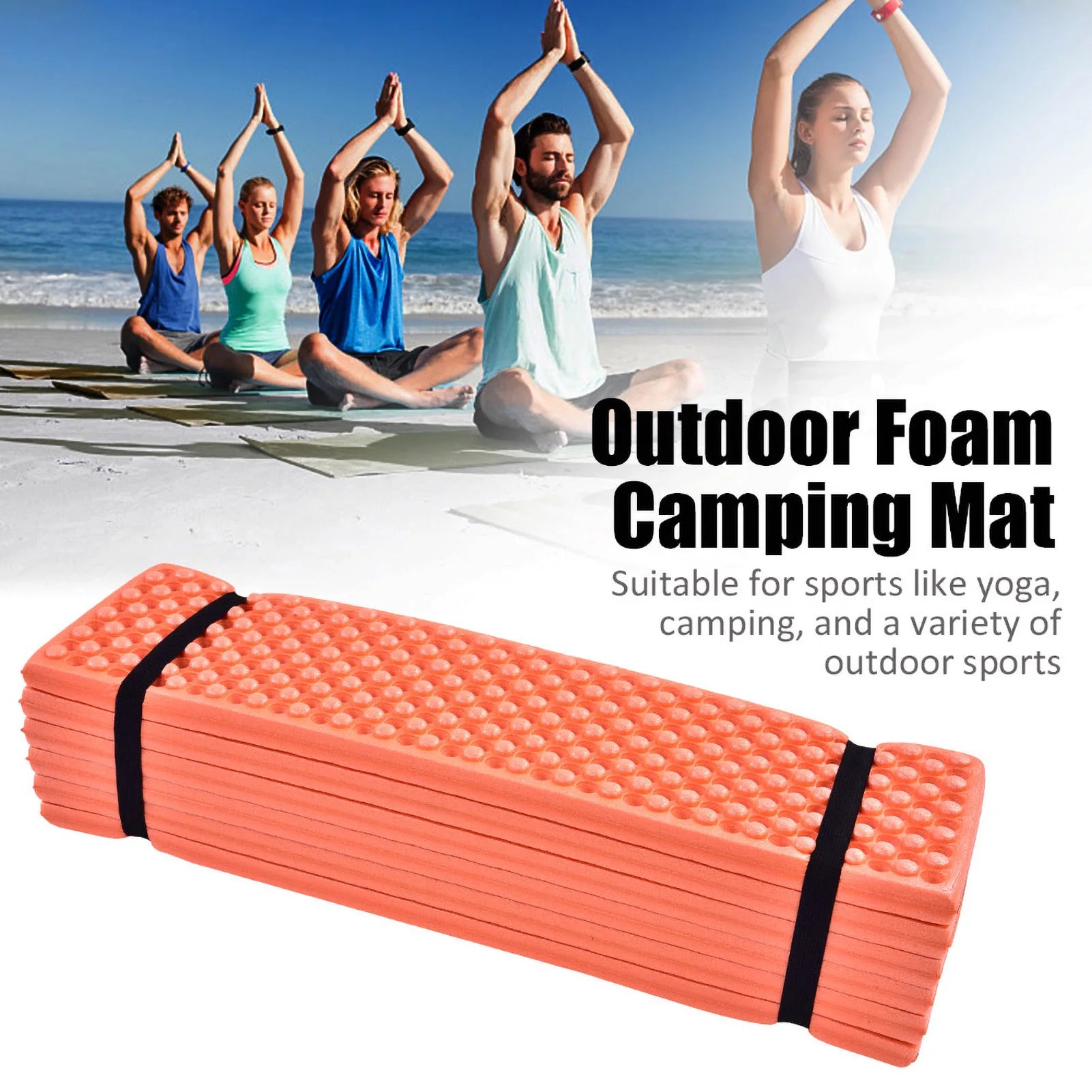 Folding Foam Camping Mat - Waterproof XPE Sleeping Pad for Outdoor Beach & Tent Use