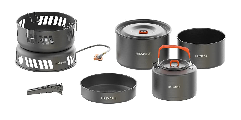 Ultralight Camping Cookware Set with Gas Burner – 5+ Person Aluminum Alloy Pot System for Hiking, Backpacking & Picnics