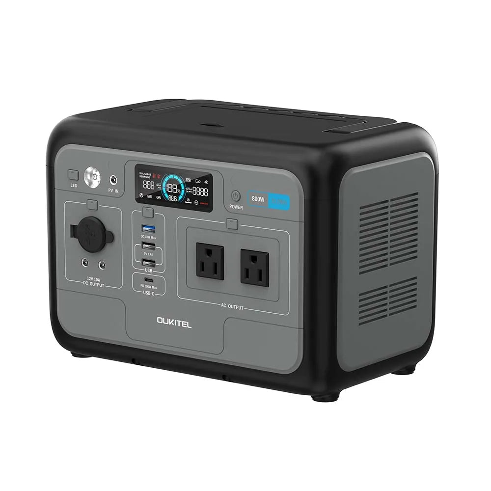 IEE P800 Portable Power Station, 512Wh LiFePO4 generator,1600W Peak Solar Generators, 800 wat power source,2x800W AC Outlets Lightweight & Quiet Solar Generator for Camping, Home Emergency, RV & Outdoor Travel Trekker Essentials