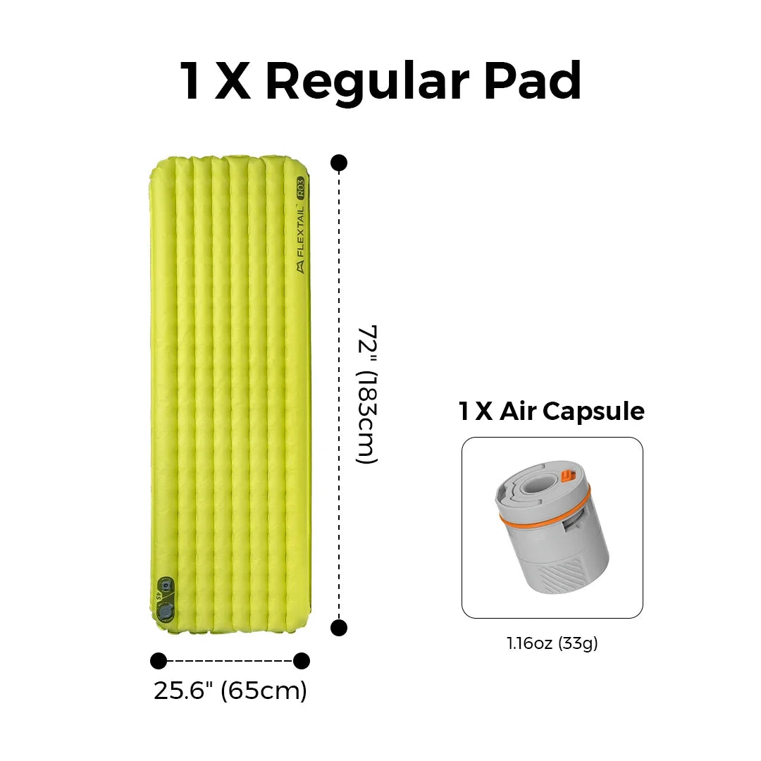 FLEXTAIL Insulated Sleeping Pad – Ultralight Inflatable Camping Mattress (Zero & Tiny Series) Trekker Essentials