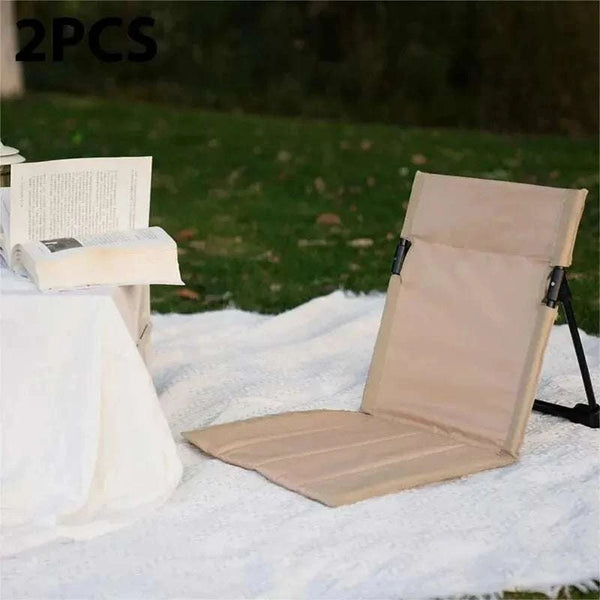 Foldable Camping Chair Outdoor Garden Park Single Lazy Chair Backrest Cushion Picnic Camping Folding Back Chair Beach Chairs Trekker Essentials