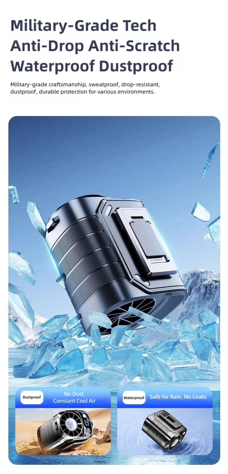 TINSOL New Portable Waist Fan with USB Charging Long Battery Life and Clamp Design for Outdoor Construction and Summer Use Trekker Essentials