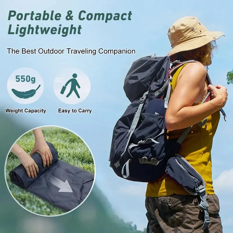 Ultralight Inflatable Camping Sleeping Pad – Portable TPU Nylon Air Mattress for Hiking & Travel Trekker Essentials