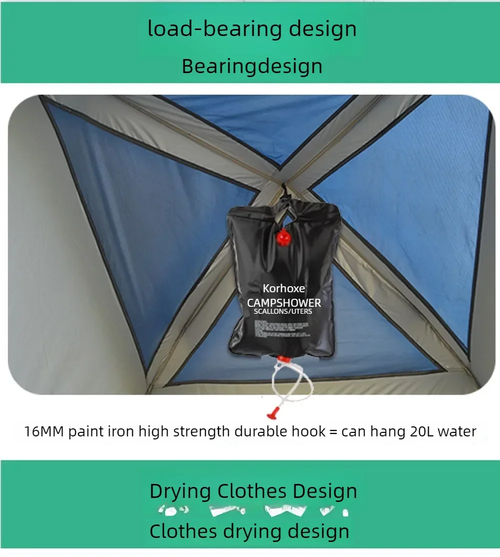 2-Person Pop-Up Shower Tent: Instant Automatic Privacy Shelter for Camping & Beach