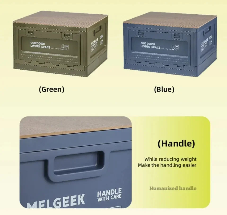 Foldable Camping Storage Box – 27L/50L Large Capacity Organizer for Outdoor, Picnic & Car Trunk