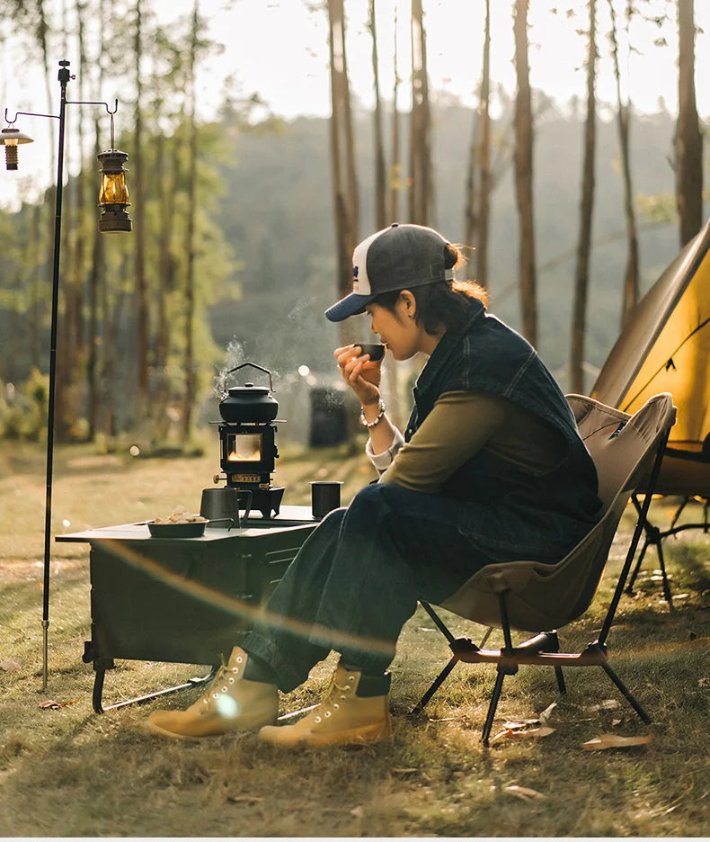 Retro Oil Lamp Stove – Portable 8-Hour Kerosene Lantern & Camping Cooker