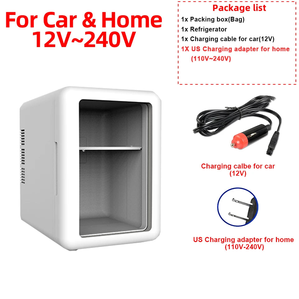 E-ACE 4L Car Refrigerator Mini Fridge Freezer Car & Home Use Portable Compressor Cooler Ice Box for Camping Summer Essential Trekker Essentials