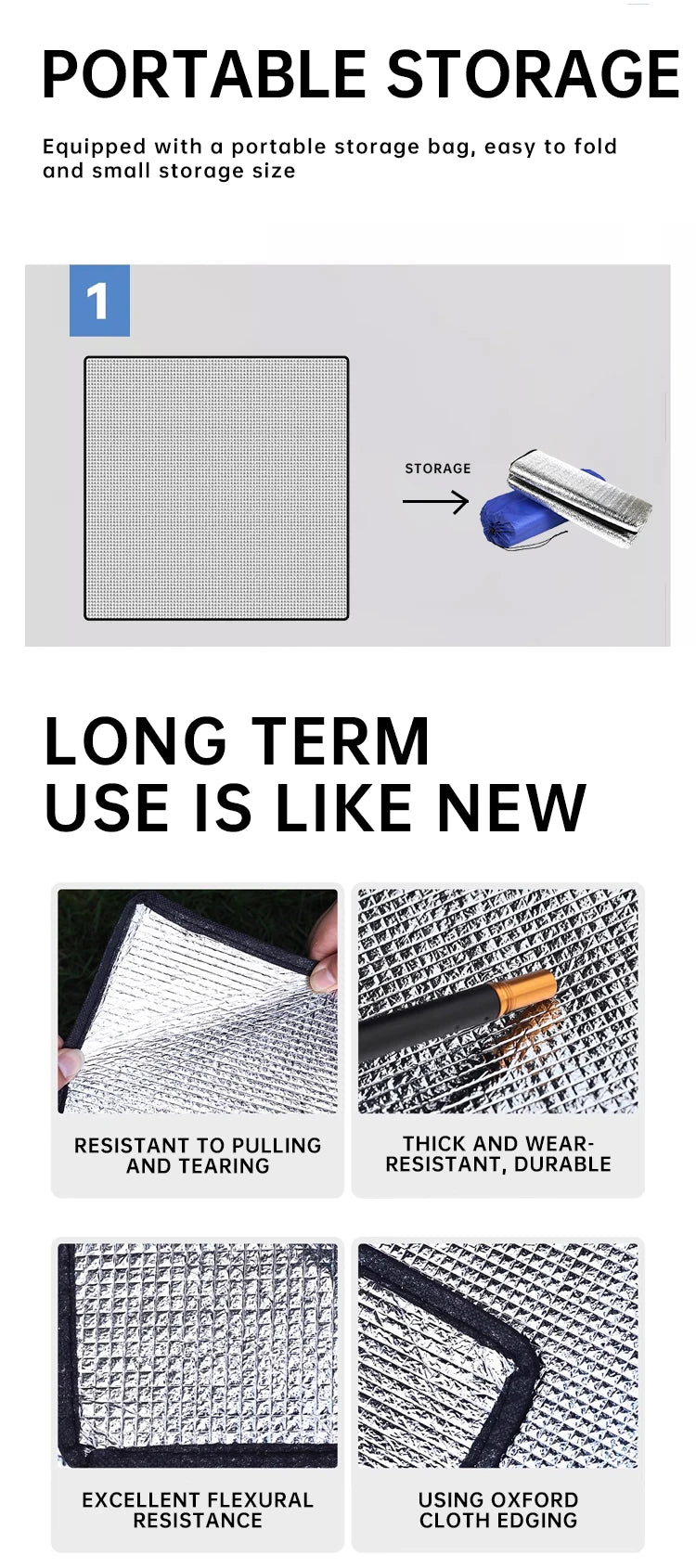 Waterproof Outdoor Camping Foam Mat – Moisture-Proof & Insulated Sleeping Pad for Two (1/10pcs)