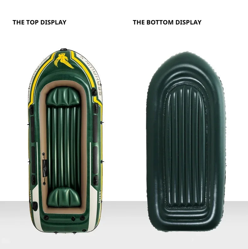 Heavy-Duty 1-3 Person Inflatable Boat: Fishing Dinghy with Detachable Seats & Foldable Kayak Design