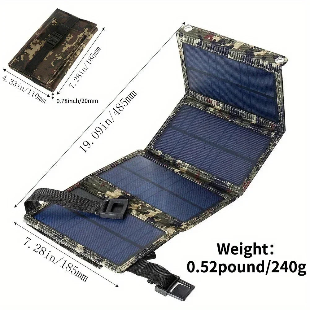 1PC Foldable Solar Panel, Portable Flexible  5V USB Foldable Solar Panel, Used for Small Batteries Outdoor Lighting Accessories Trekker Essentials