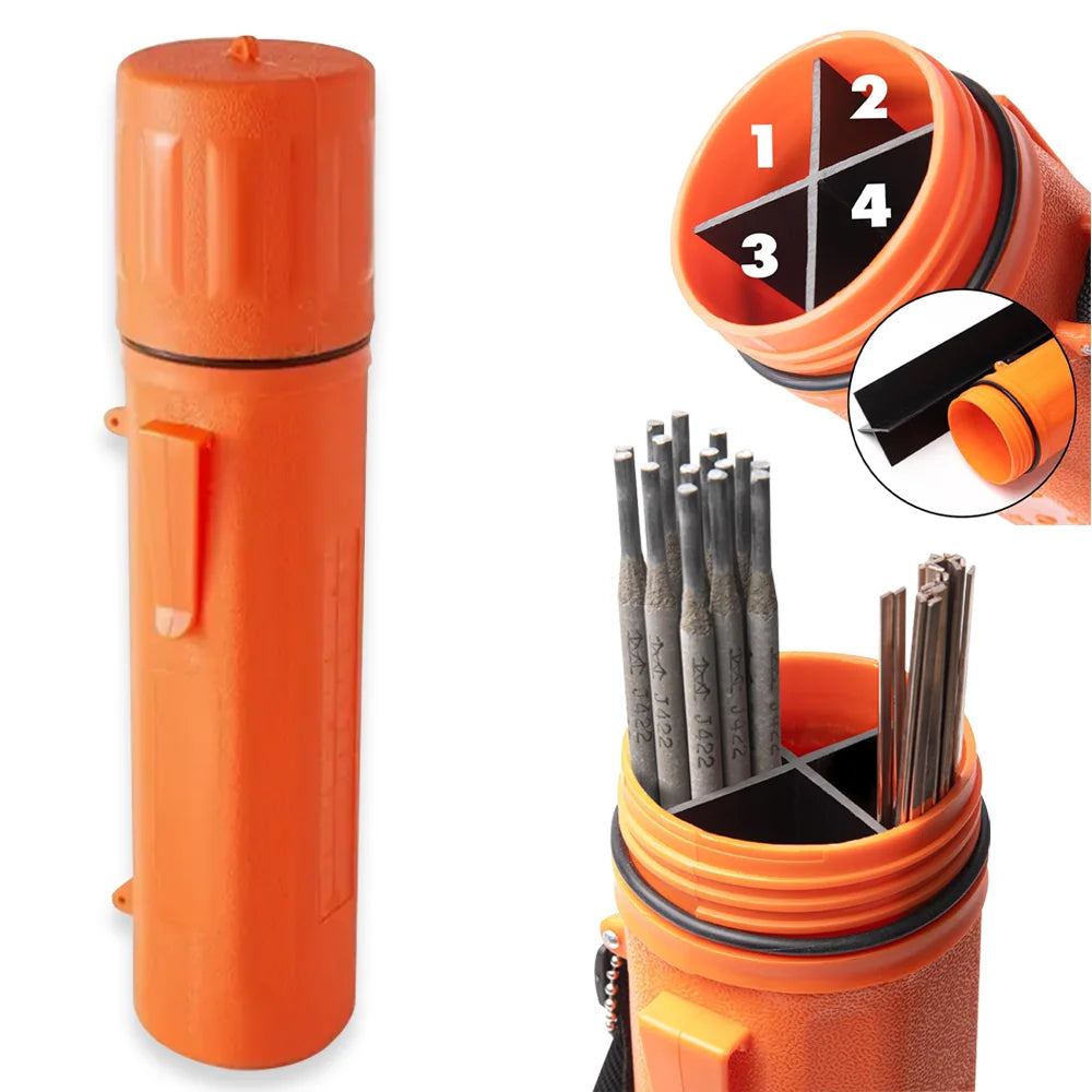 Heavy-Duty Moisture-Proof Welding Electrode Storage Tube with Belt Clip & Internal Dividers