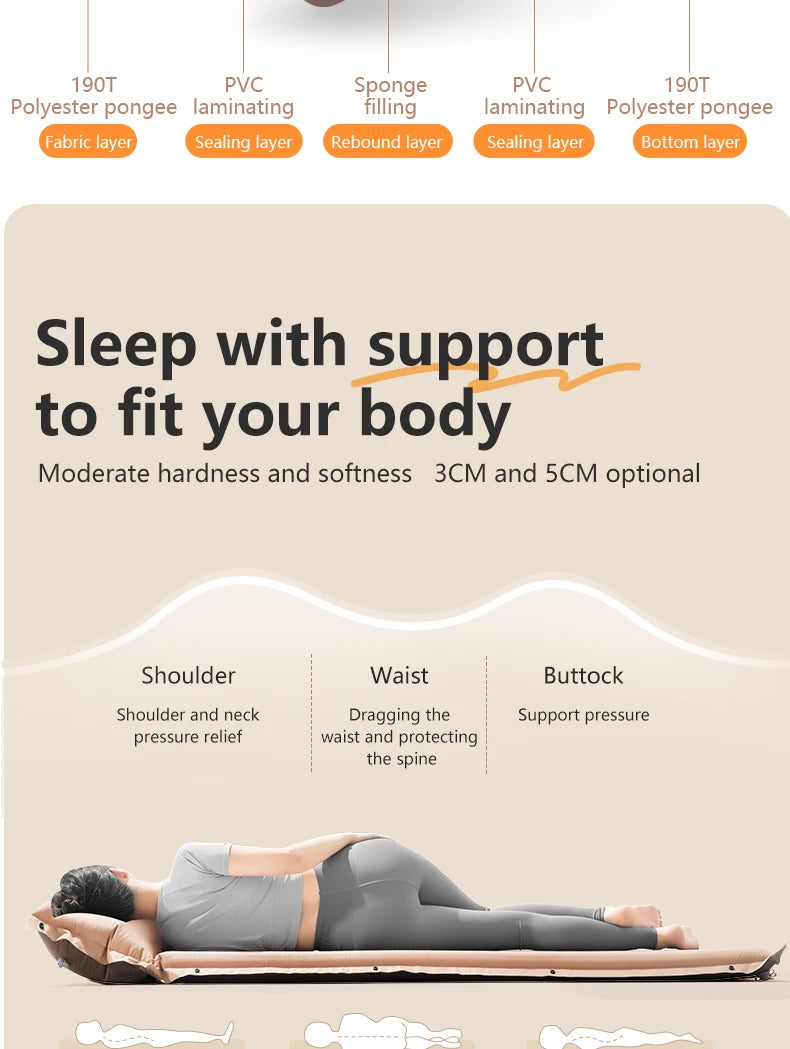 Self-Inflating Camping Mattress – Ultralight Splicable Sleeping Pad for Hiking, Travel & Outdoor Use Trekker Essentials