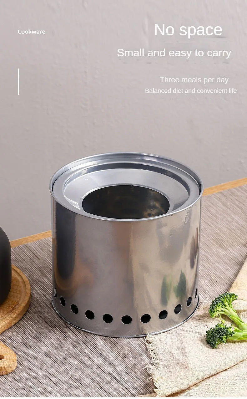 Multifunctional Stainless Steel Wood Stove | Portable Outdoor Heater & Barbecue Grill for Camping