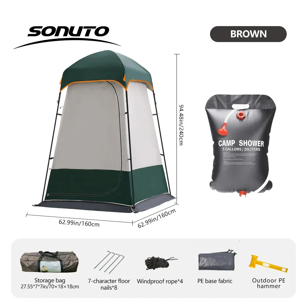 Double Layer Pop-Up Shower Tent: Instant Privacy Shelter for Camping, Beach & Toilet