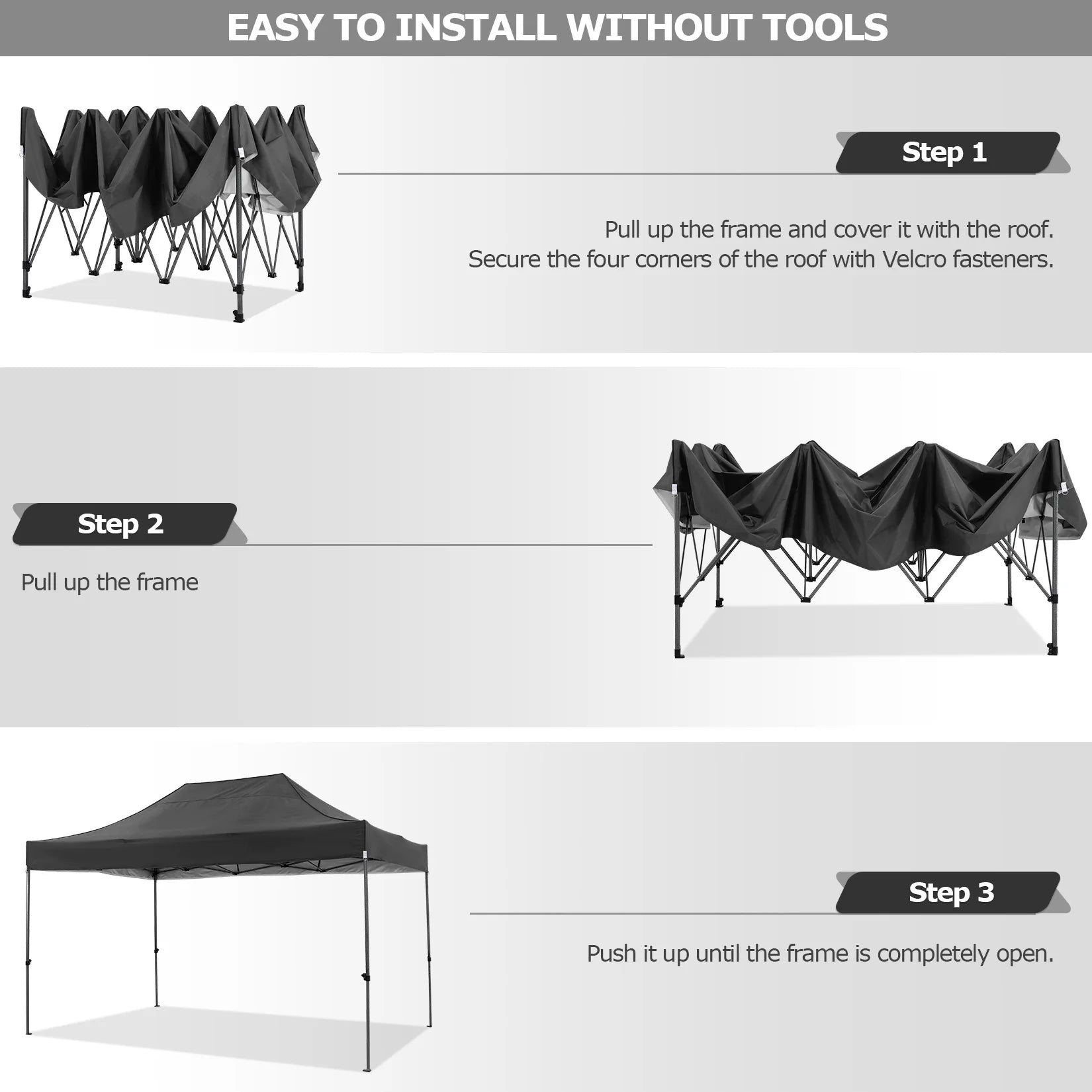 10'x15' Heavy-Duty Pop-Up Canopy Tent – Waterproof 4-Sidewall Commercial Gazebo