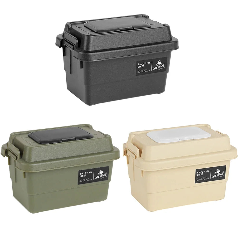 1.1L Outdoor Tissue Storage Box – Waterproof Camping Organizer for Napkins, Seasoning Bottles & Sundries (Army Green/Black/Beige)