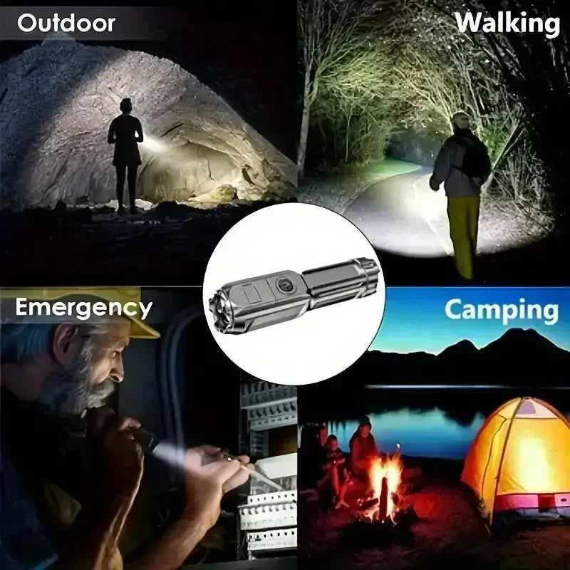 Ultra-Bright Rechargeable LED Flashlight – 100,000 Lumens USB Zoomable Tactical Light for Fishing, Hunting & Camping