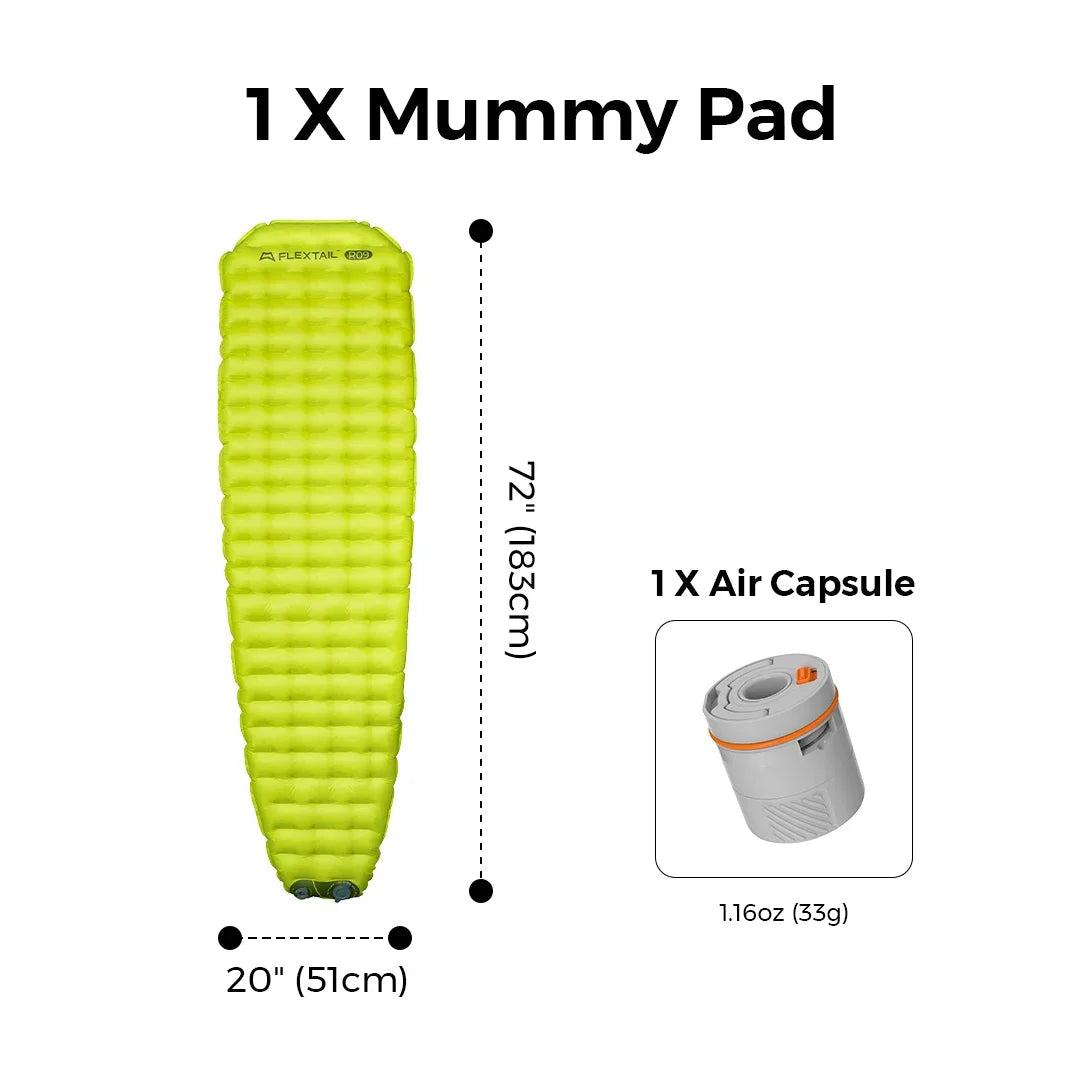 FLEXTAIL Insulated Sleeping Pad – Ultralight Inflatable Camping Mattress (Zero & Tiny Series) Trekker Essentials