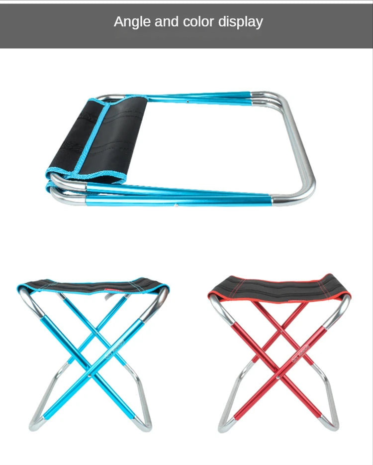 Folding Stool Large 7075 Aluminum Alloy Outdoor Portable Barbecue Fishing Folding Chair Camping Climbing Stool Portable Chair