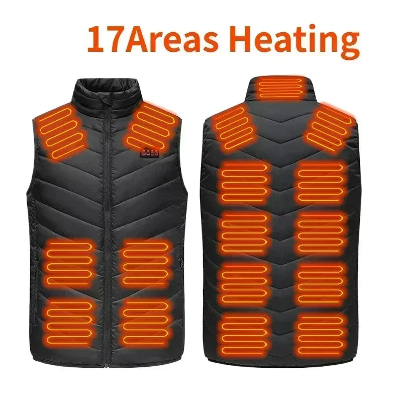 21-Zone Self-Heating Vest with USB Power | Men's & Women's Thermal Heated Jacket for Outdoor Activities
