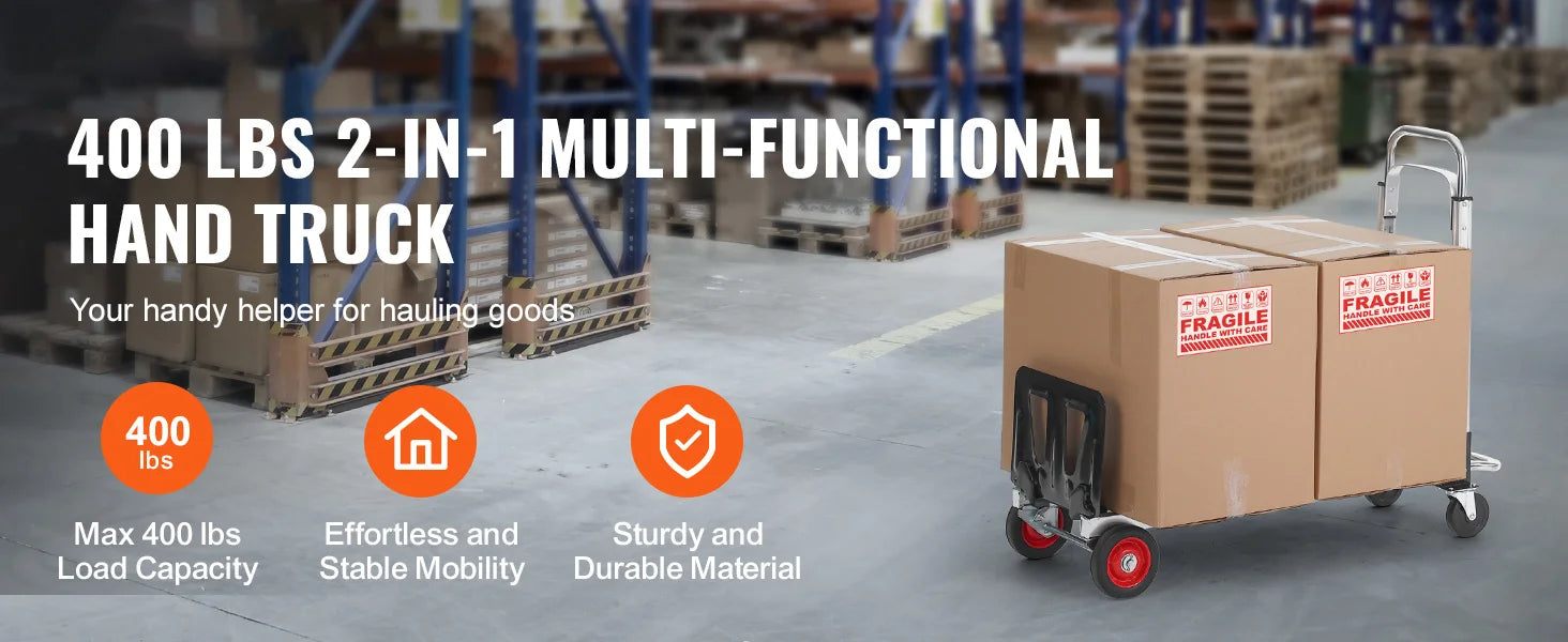 SucceBuy 400 lbs Folding Hand Truck Lightweight Dolly with Wheels Foldable Luggage Utility Cart for Warehouse Transport Moving Trekker Essentials