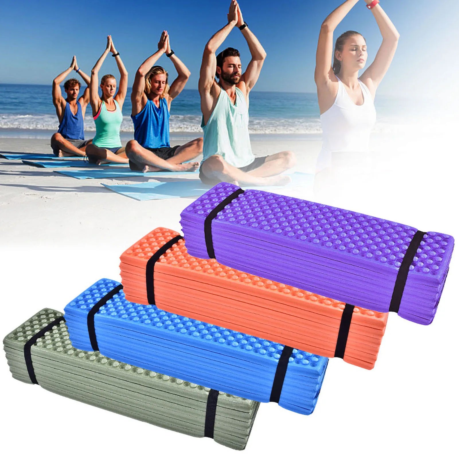 Folding Foam Camping Mat - Waterproof XPE Sleeping Pad for Outdoor Beach & Tent Use