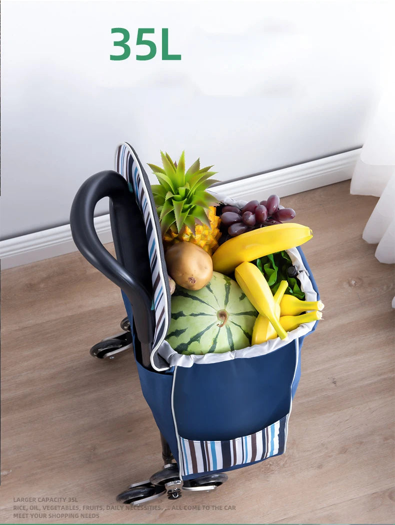 Light Grocery Shopping Trolley Household Climbing Stairs Folding Trailer Outdoor Travel Hand Pull Shopping Cart