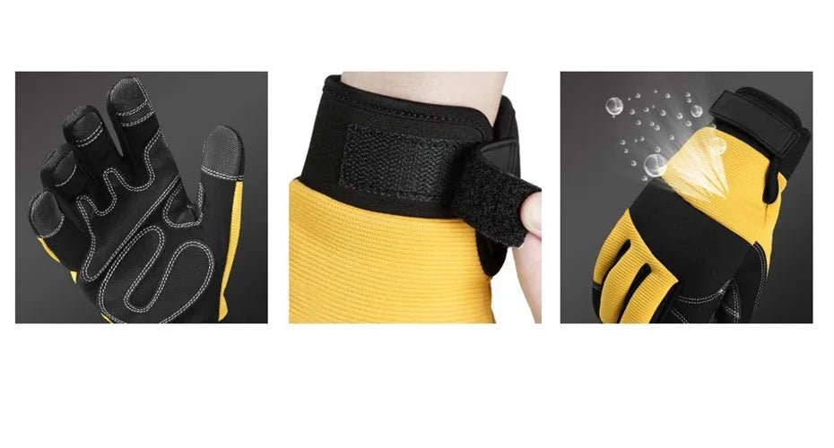 Outdoor Gloves Sports Full Finger Cowhide Rock Climbing Downhill Hiking Anti Slip Wear Resistant Ride Gloves Trekker Essentials