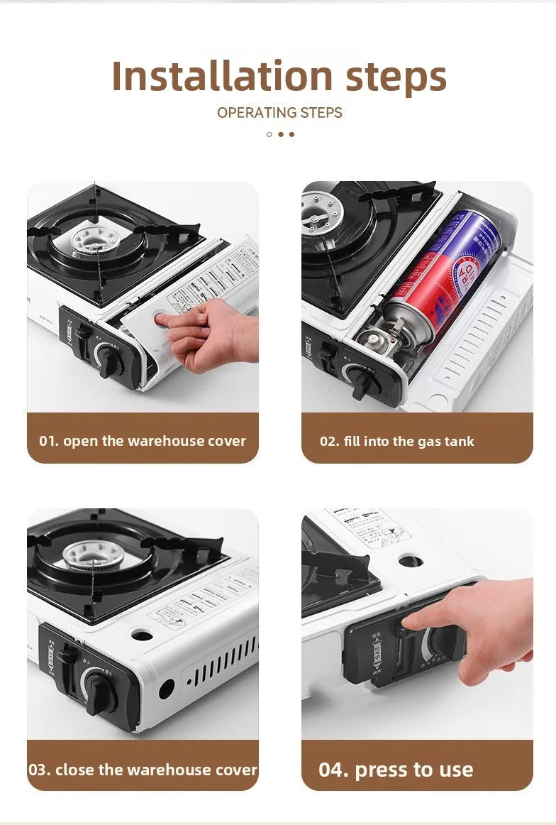 Compact Portable Gas Stove for Hot Pot, BBQ, and Camping Cooking