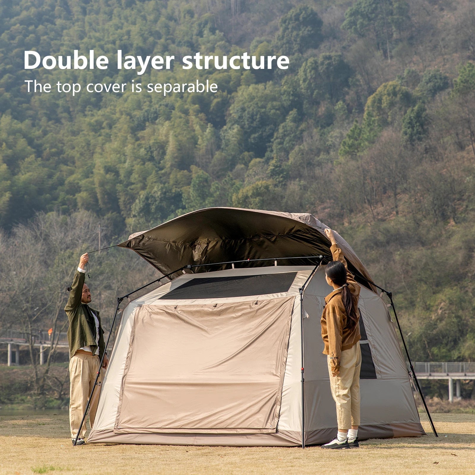 Automatic Camping Tent for 3–4 Persons – Waterproof Family Tent with One-Touch Setup & Canopy Trekker Essentials