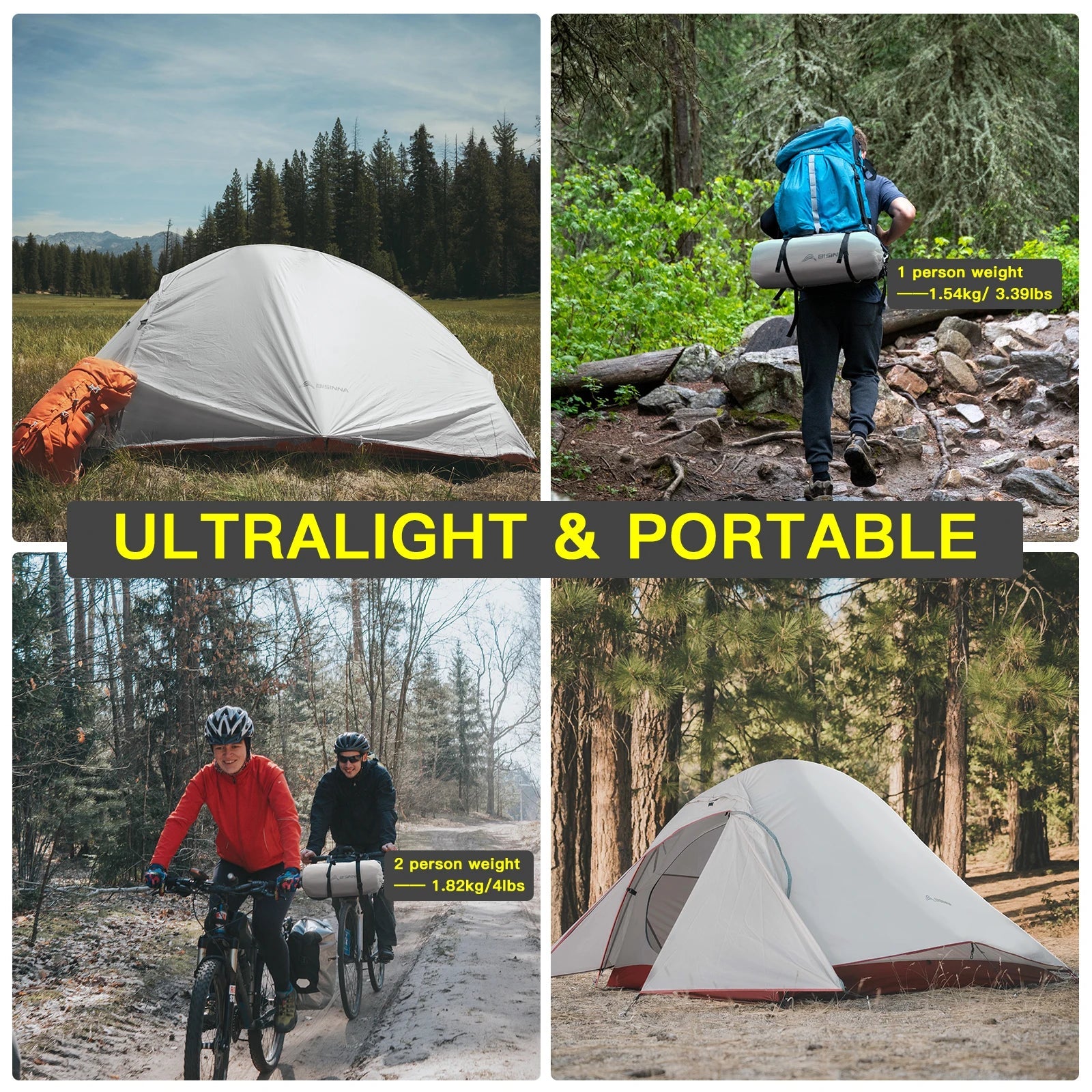 Ultralight 1–2 Person Backpacking Tent – 20D Nylon Waterproof Trekking Tent for Hiking & Cycling Trekker Essentials