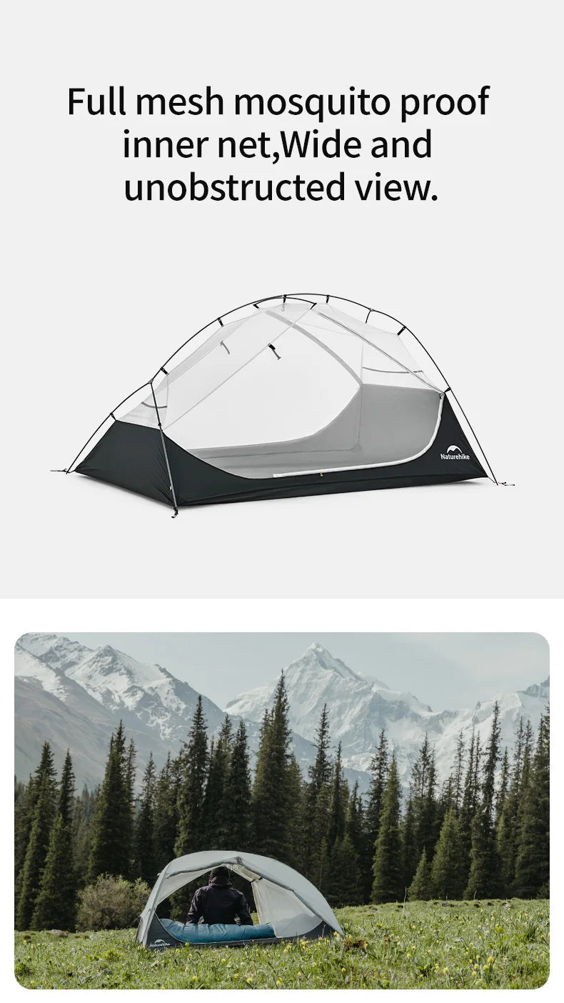 Naturehike Ultralight 2-Person Camping Tent (2025) – Waterproof 4-Season Backpacking Shelter with Aluminum Poles Trekker Essentials