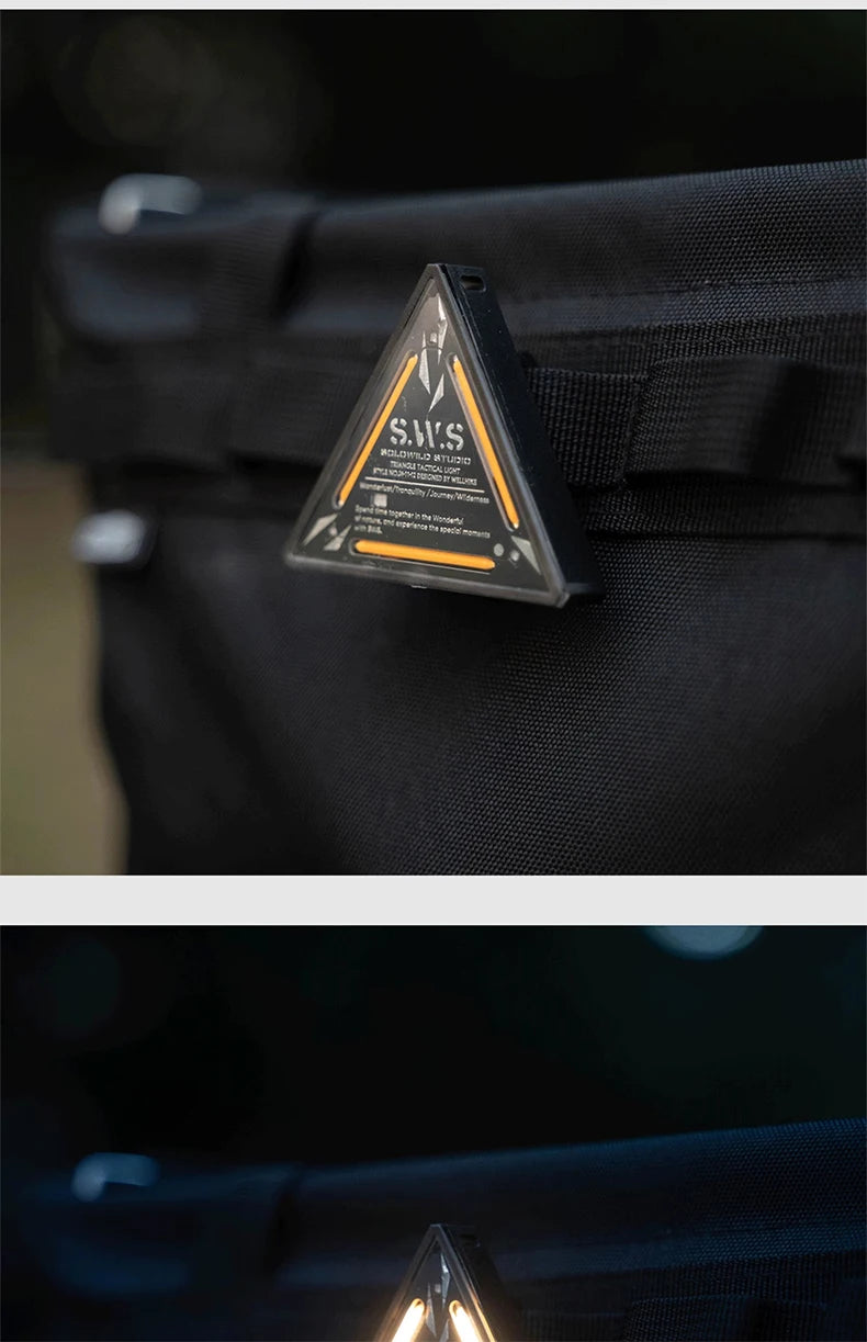 WELLHIKE Outdoor Tactical Triangle Light SWS Riding Night Light Badge Warning Backpack Decoration Camping Mini Hanging Lights Trekker Essentials