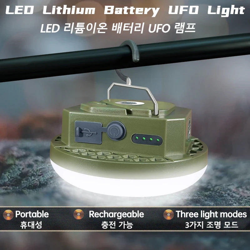 9900mAh Rechargeable Camping Lantern: Ultra-Bright LED Work Light with Magnet & Power Bank