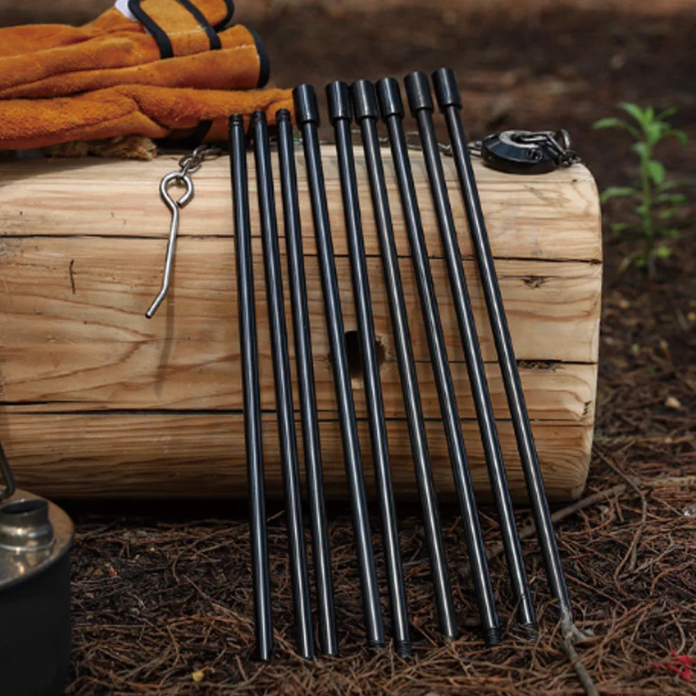 Adjustable Camping Tripod Stand - Lightweight Aluminum Hanging Pot Holder for Outdoor Cooking, BBQ & Dutch Oven (26-78cm Height)