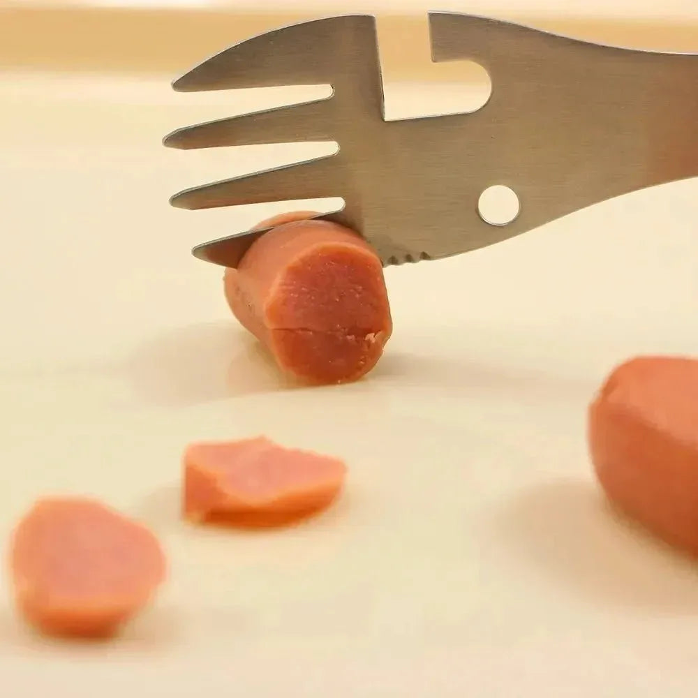 Compact & Convenient: 5-in-1 Multifunction Camping Spork for Outdoor Adventures - Trekker Essentials