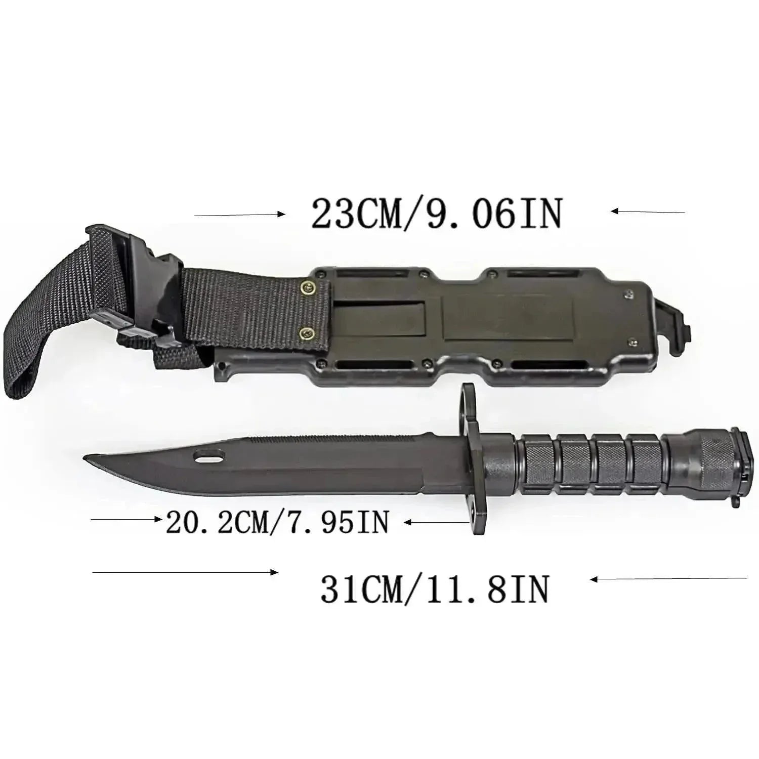 Rubber Knife Training Tool with Sheath - Flexible Plastic Dagger for Props, Halloween Martial Arts - Trekker Essentials