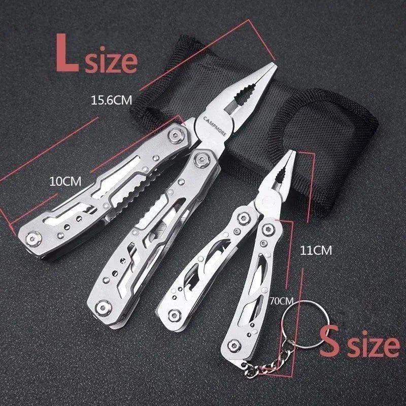 Stainless Steel EDC Folding Multifunction Tools - Outdoor Camping Portable Emergency Survival Knife Pliers - Trekker Essentials