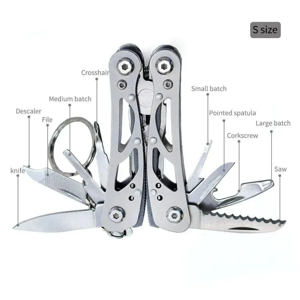 Stainless Steel EDC Folding Multifunction Tools - Outdoor Camping Portable Emergency Survival Knife Pliers - Trekker Essentials